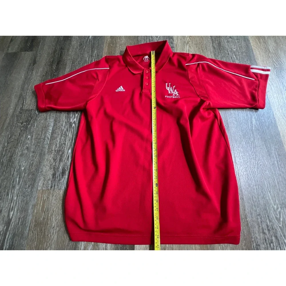 Adidas Polo Shirt Mens XL Red UWA Football Short Sleeve Athletic Collegiate